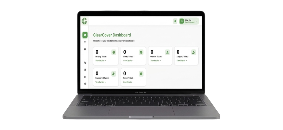 ClearCover CRM dashboard
